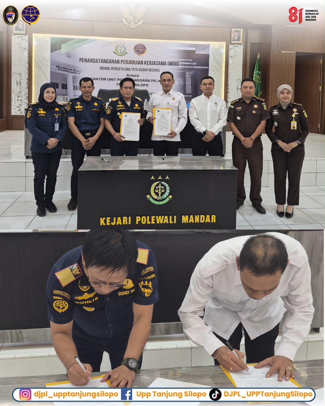 Penandatanganan Perjanjian Kerja Sama dengan Kejaksaan Negeri Polewali Mandar